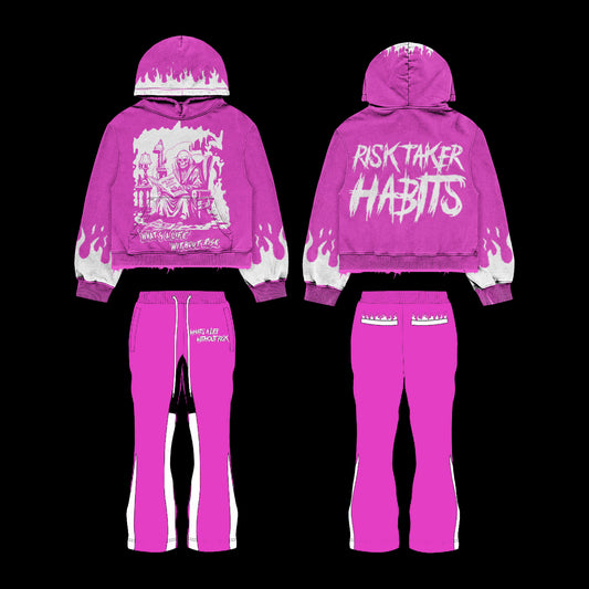 “V2” Pink Full Sweatsuit