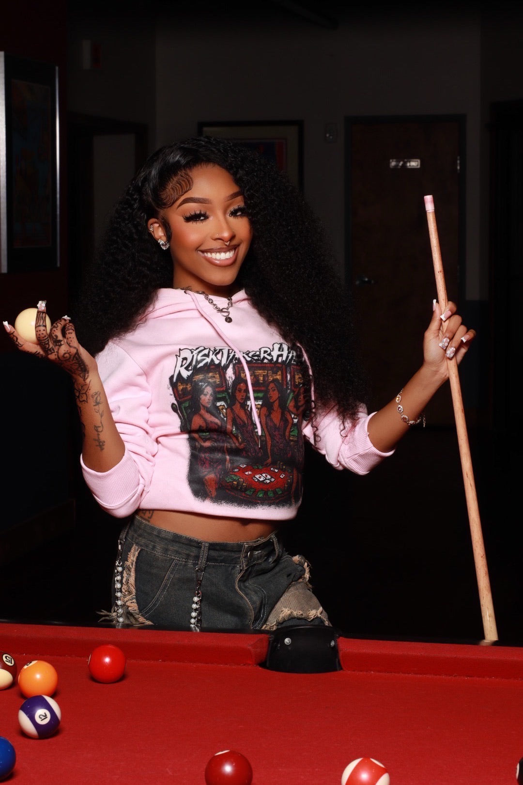 "Life's A Gamble" Pink Hoodie